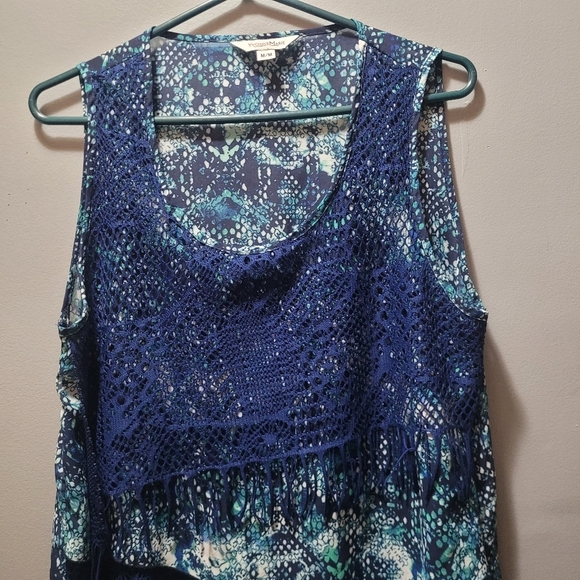 Yvonne Marie Sleeveless Fringe Tunic M - Picture 4 of 9